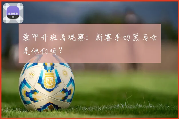 意甲升班马观察：新赛季的黑马会是他们吗？